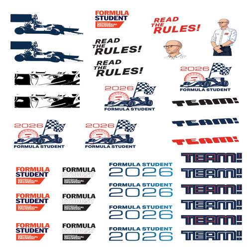 Formula Student 2026 - Temporary Tattoos (A4 Sheet)
