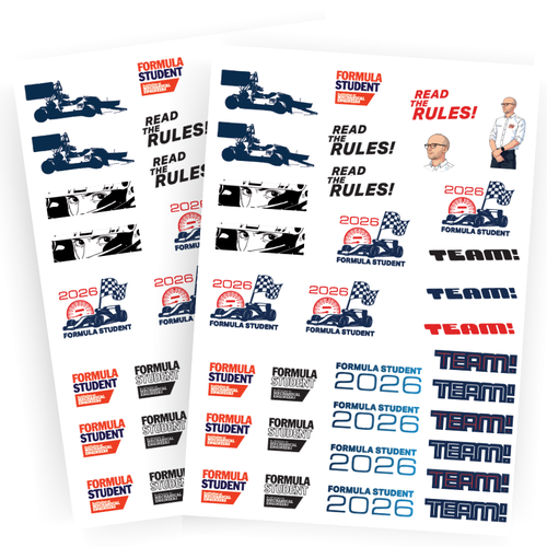 Formula Student 2026 - Temporary Tattoos (A4 Sheets)