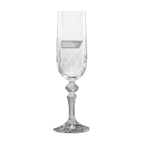 Champagne flute with IMechE logo